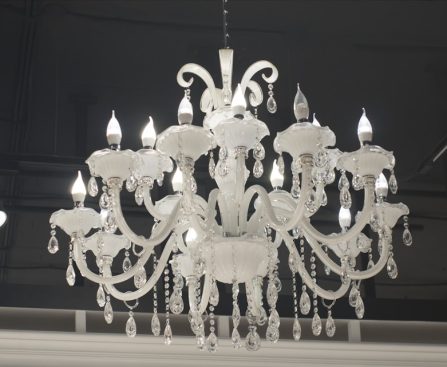 Photo "Flower fabric chandelier is suitable for pastoral style bedroom"